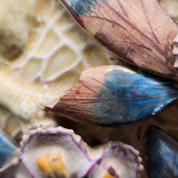 19th Century English Majolica Polychrome Moon Flask Pottery Vase READ - Picture 10 of 15